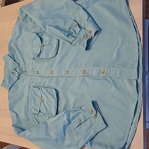 LIKE NEW Guides Choice Teal Blue Fishing/Outdoors Long Sleeved Vented Shirt